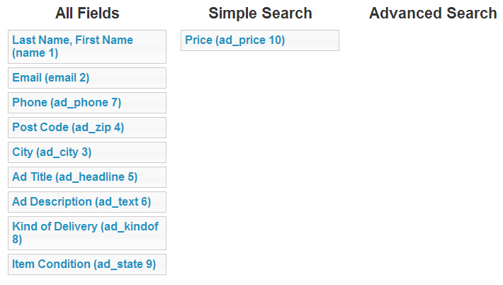 Advanced Search Options